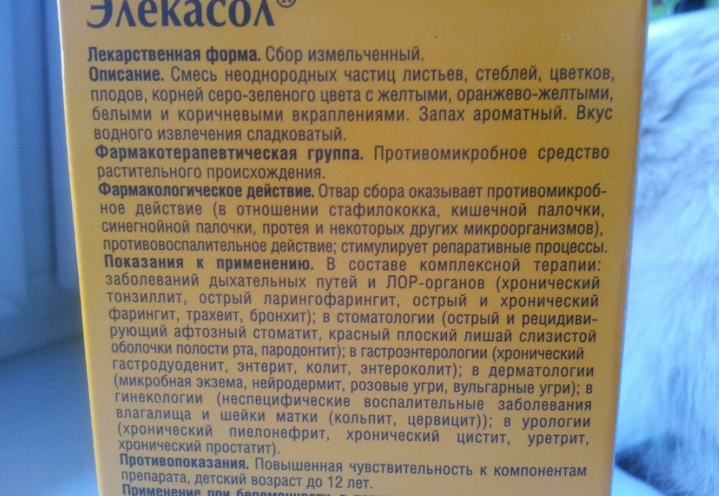 Элекасол инструкция