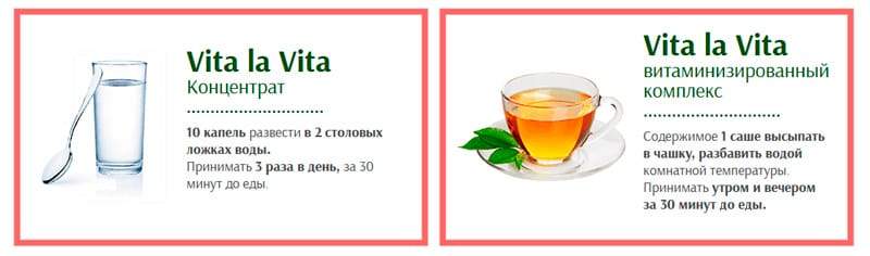 Инструкция по приему Vita la Vita