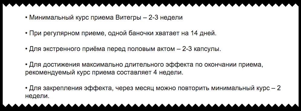 Применение средства для увеличения потенции Витегра